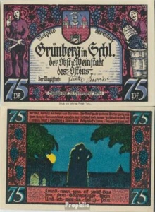 Banknoten Grünberg in Schlesien 1921 Notgeld: 489.3 3. Trinket neun Notgeld Stad - Picture 1 of 1