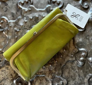 HOBO INTERNATIONAL~RACHEL~TRI-FOLD CLUTCH FRAME CLASPED WALLET~DARK CITRON~BNWT! - Picture 1 of 6
