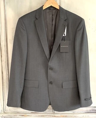Nuevo con etiquetas Abrigo Deportivo John Varvatos Gris Lana Blazer Traje Chaqueta Talla 40R $795 Foto 1 de 4