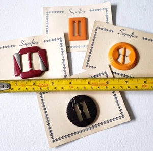 Lot Vintage Plastic BUCKLES SUPERFINE - Foto 1 di 6