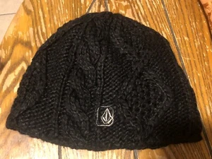 Volcom Cable Knit Fleece Lined Beanie Black Adult One Size - Picture 1 of 7