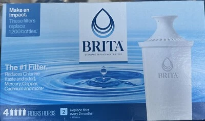 New Genuine Brita Replacement Filters for Pitchers & Dispensers 4ct Sealed Box - Image 1 of 4