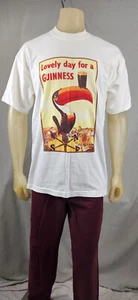Guinness Official Lovely Day Toucan Crew Neck LARGE Cotton Graphic T Shirt Top - Picture 1 of 7
