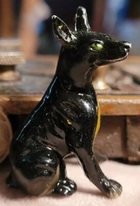 Vintage SCHWARZER DOBERMANN?  WELPE HUND Kunststoff Figur - Bild 1 von 7