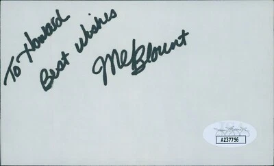 Mel Blount Pittsburgh Steelers Signed 3x5 Index Card JSA Authenticated - Image 1 of 2