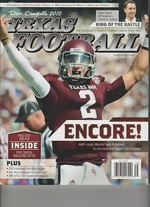 DAVE CAMPBELL'S TEXAS FOOTBALL MAGAZINE 2013, ENCORE!, TEXAS A&M JOHNNY MANZIEL. - Picture 1 of 1