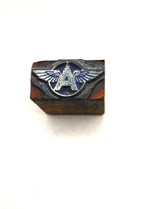 Vintage Printing Letterpress Printers Block Flying A Wings Gas Oil - Picture 1 of 2