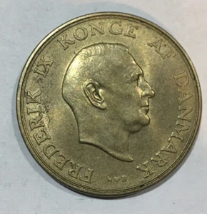1947 Denmark Two 2 Kroner Krone Konge AF Danmark Danish Nice Coin Free Ship USA - Picture 1 of 6