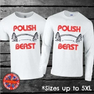 Camiseta Bestia Polaca Mangas Cortas Largas Regalo de Cumpleaños Gimnasio Día del Padre Polonia - Imagen 1 de 1