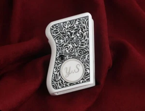KSD Marke CZ 45 kompatible weiße Acrylgriffe Blumenmuster - Bild 1 von 1