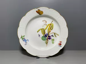 Meissen Teller Naturalistische Blumen- und Insektenmalerei Gold 1.Wahl D:21,2cm - Bild 1 von 13
