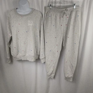 Vecchio set pantaloni felpa blu navy donna grande stampa stella pullover joggers loungewea - Foto 1 di 13