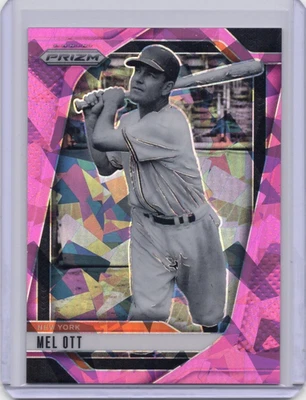 Бейсбольная карточка 2025 Panini Prizm Mel Ott Pink Ice No232 New York Giants  - Изображение 1 из 2