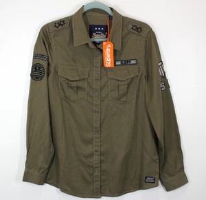 Superdry Damen Cowboy khaki grün Militär Hemd Größe Small/UK 8 neu mit Etikett UVP 65 £ - Bild 1 von 18
