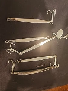 Fishing Lures 4 15oz, 1 21oz Chrome. Excellent Big Fish Lures. A323 - Picture 1 of 6