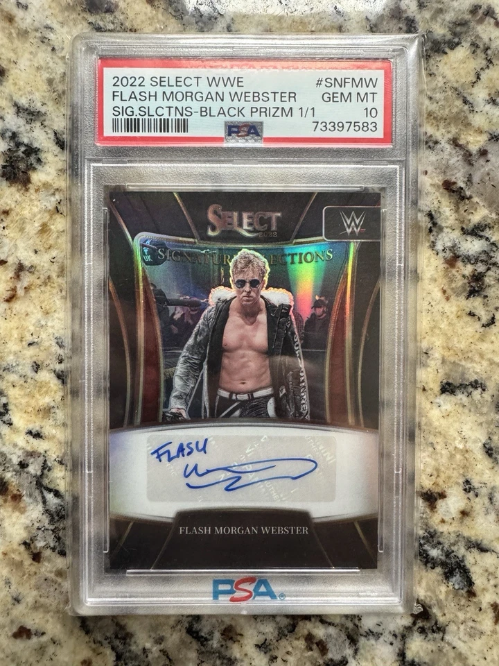 2022 WWE Panini Select 1/1 Flash Morgan Webster Auto Black Prizm, PSA 10 - Image 1 of 3