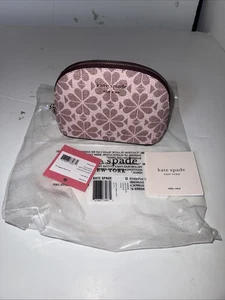 Kate Spade Makeup Bag Travel Cosmetic Zipper Pouch Hot Pink Nylon - Picture 1 of 3