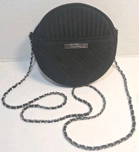 Vera Bradley Handbag Black Quilted Circle Bag With Crossbody Shoulder Chain - Picture 1 of 12
