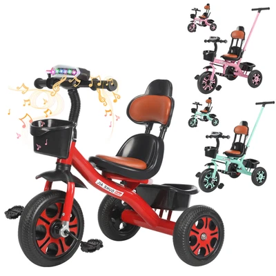 OYAJIA® Dreirad 3-in-1 Kinderdreirad Kinder Lenkstange Fahrrad Baby Kinderwagen - Bild 1 von 4
