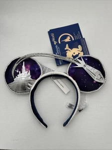 Disney Parks Mickey Mouse Main Attraction Space Mountain Ears Headband NWT - Picture 1 of 3