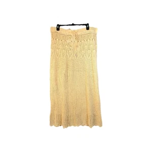 Falda encubierta DOTTI algodón ganchillo cordón talla XL mediana beige venta al por menor $78 - Imagen 1 de 3
