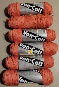 Lote DE COLECCIÓN de SEIS (6) hilos VON-COTT ROSA FLAMENCO Vonnel Acrílico - Imagen 1 de 2