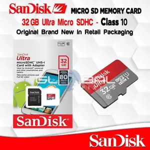 Sandisk Micro SD Card 32GB Ultra With Adapter Fast Flash Memory Phone Camera OEM - Picture 1 of 2