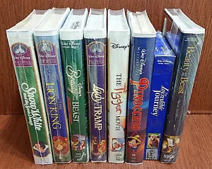 DISNEY VHS Lot x8 New Sealed Beauty Beast Snow White Lion King Pinocchio - Picture 1 of 12
