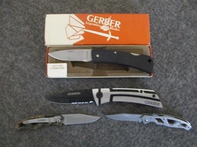 LOT (4) GERBER FOLDING KNIVES LINER & LOCKBACK 97223 + PARAFRAME 4660515A/ 6002 - Image 1 of 4