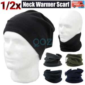 1/2pc Neck Tube Warmer Fleece Snood Face Motorcycle Cycle Ski Scarf Thickened - Picture 1 of 20