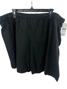 Hanes Men's Black Cotton Elastic Waist Athletic Shorts Size 2XL Comfy Casual Lou - Picture 1 of 9