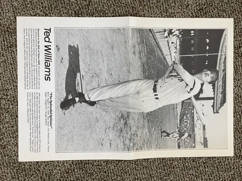 Ted Williams 11" x 17" Paper Poster Hall Of Fame Boston Red Sox Cover