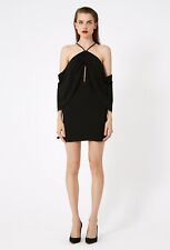 AQ AQ Fleur Black Halterneck Mini Dress. UK 12