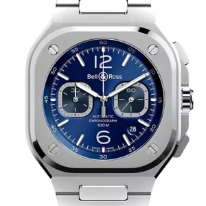 Bell & Ross BR-05 Chronograph Blue Steel Men's Luxury Sports Watch Full Set £6k - Picture 1 of 13