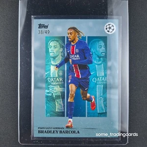 Topps Simplicidad UCC 2024/25 Bradley Barcola Paris Saint-Germain Azul - /49 - Imagen 1 de 2