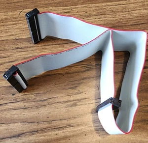 18" Dual (2) 40-Pin 40 Wire IDE Disc Drive Flat Ribbon Cable ATA PATA HDD CD DVD - Picture 1 of 3