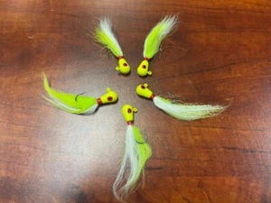 5 Bucktail Hair Jigs 1/2 oz for Walleye, Bass, Northern - Picture 1 of 2