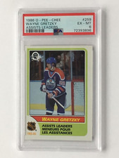 1986 O-PEE-CHEE NHL HOCKEY CARD #259 WAYNE GRETZKY ASSISTS LEADERS PSA 6 EX-MT