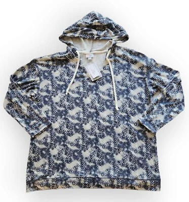 Lularoe Tie Dye Spots 2XL Eliza V Neck Lightweight Hoodie Top Side Slits NEW - Image 1 of 3