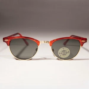 Red Half Frame Women's Vintage Sunglass - Hedy - Picture 1 of 3