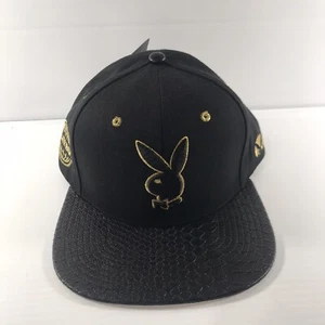 Lids Playboy Hat Cap Mens Strap Back Gold Rush Bunny One Size Flat Brim Casual - Picture 1 of 7