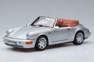 187330 Porsche 911 964 Carrera 2 Cabrio Silver Norev 1/18 - Foto 1 di 7