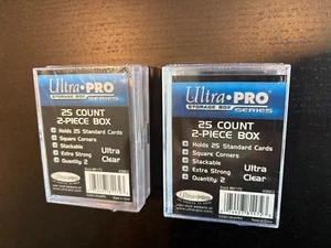 ULTRA PRO 25 COUNT CLEAR 2-PIECE CARD STORAGE BOX 2 Pack NEW- 4 Total Boxes - Picture 1 of 3