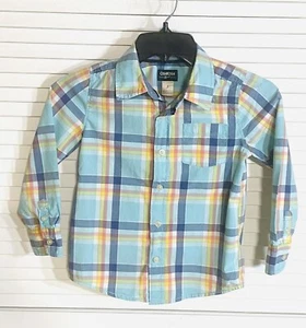 Oshkosh Plaid Pastel Button Down Shirt Boys Size 7 EUC - Picture 1 of 7