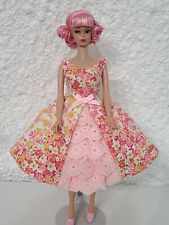Barbie Fashion Handmade Garden Party Dress Fits Vintage/Silkstone/Repro Barbies