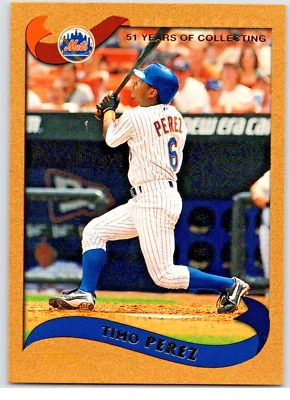 2002 Topps Baseball "GOLD" No.601 Timo Perez New York Mets 1165/2002 - Image 1 of 2