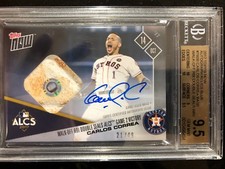 2017 Topps Now Carlos Correa 760  Auto Relic Card  Houston Astros BGS 9.5 /49 WS