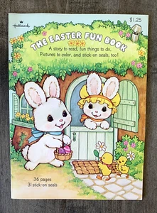 NEW Vtg 1978 HALLMARK Vintage Sticker Coloring Book EASTER FUN BOOK Puzzle NOS - Picture 1 of 4