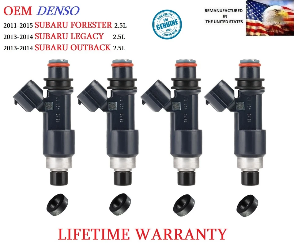 OEM Set Of 4 Fuel Injectors For 2011-2015 SUBARU Forester Legacy Outback 2.5L - Image 1 of 1