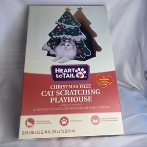 Heart To Tail Christmas Tree Cat Scratching Playhouse, With Catnip - Picture 1 of 8